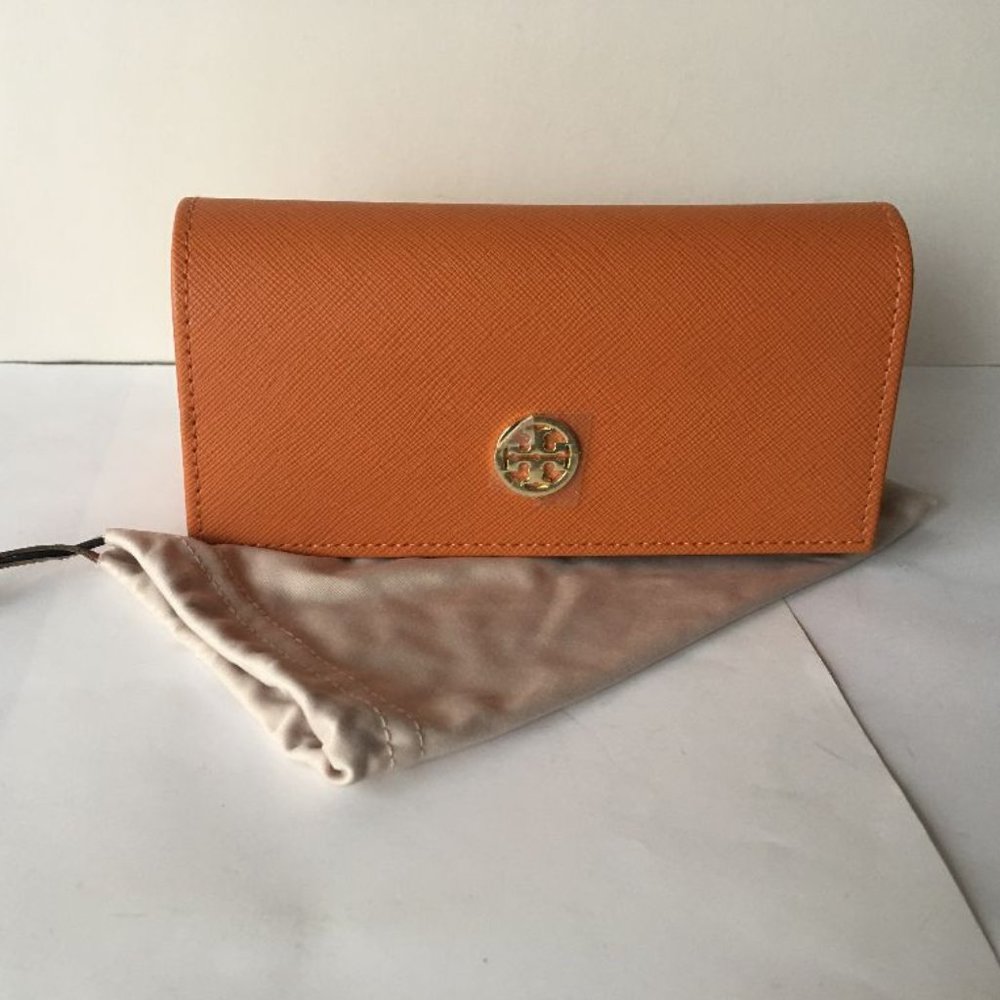 NEW TORY BURCH SAFFIANO LEATHER SUNGLASSES/EYEGLASSES CASE WITH POUCH